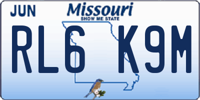 MO license plate RL6K9M