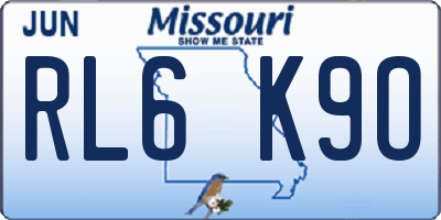 MO license plate RL6K9O