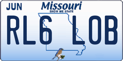 MO license plate RL6L0B