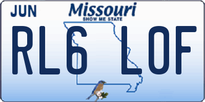 MO license plate RL6L0F