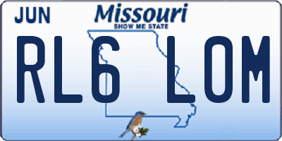 MO license plate RL6L0M