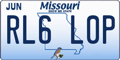 MO license plate RL6L0P