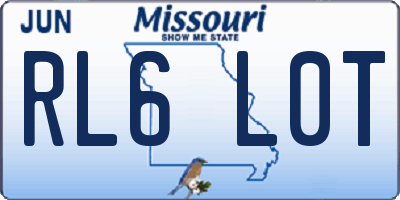 MO license plate RL6L0T