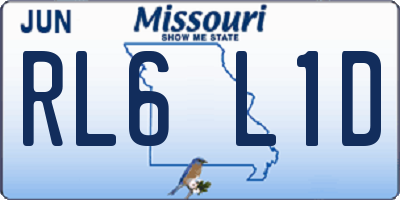MO license plate RL6L1D