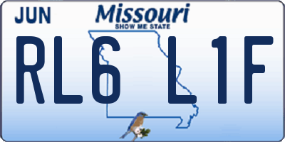 MO license plate RL6L1F