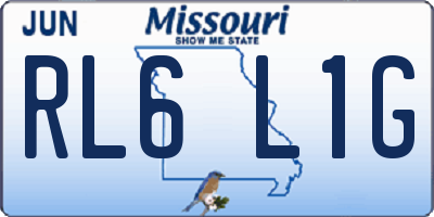 MO license plate RL6L1G