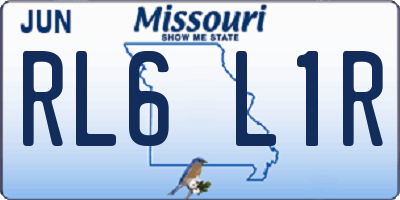 MO license plate RL6L1R