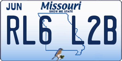 MO license plate RL6L2B