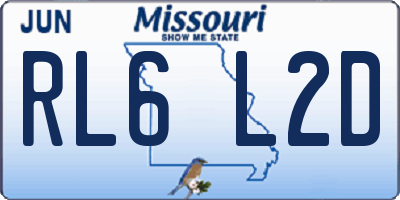 MO license plate RL6L2D