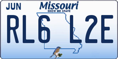 MO license plate RL6L2E