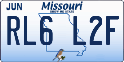 MO license plate RL6L2F