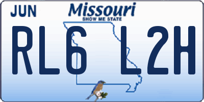 MO license plate RL6L2H