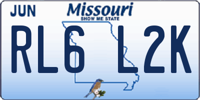 MO license plate RL6L2K