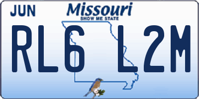 MO license plate RL6L2M