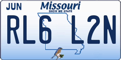 MO license plate RL6L2N
