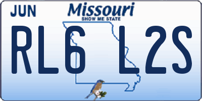 MO license plate RL6L2S