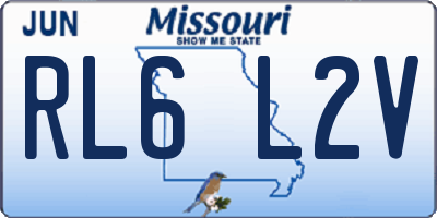 MO license plate RL6L2V