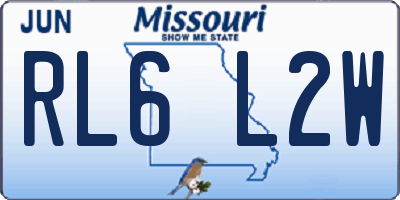 MO license plate RL6L2W
