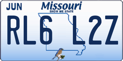 MO license plate RL6L2Z