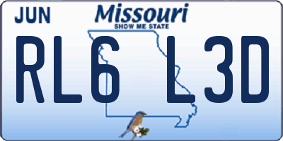 MO license plate RL6L3D