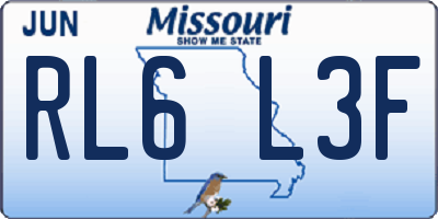 MO license plate RL6L3F