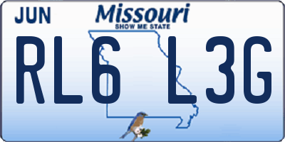 MO license plate RL6L3G