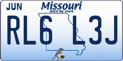 MO license plate RL6L3J
