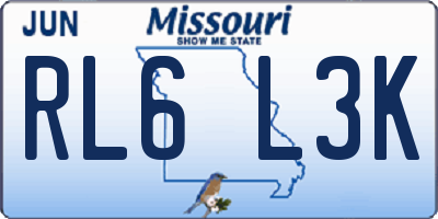 MO license plate RL6L3K