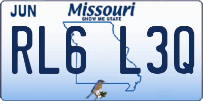 MO license plate RL6L3Q