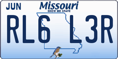 MO license plate RL6L3R