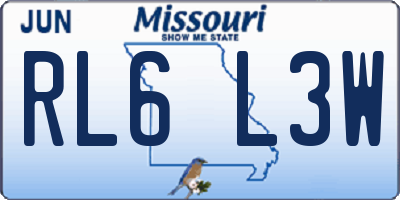 MO license plate RL6L3W