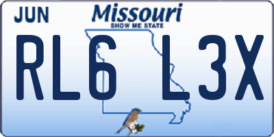 MO license plate RL6L3X