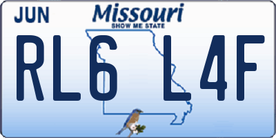 MO license plate RL6L4F