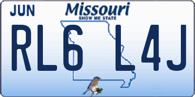 MO license plate RL6L4J