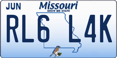 MO license plate RL6L4K