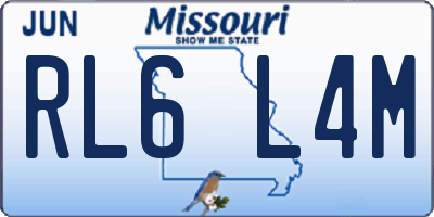 MO license plate RL6L4M