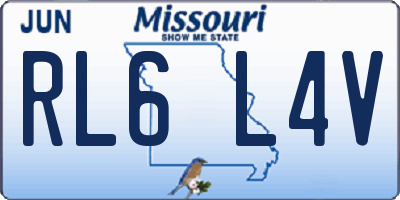 MO license plate RL6L4V