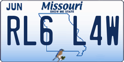 MO license plate RL6L4W