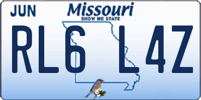 MO license plate RL6L4Z