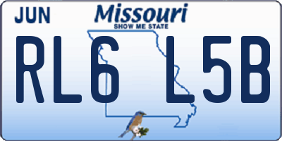 MO license plate RL6L5B