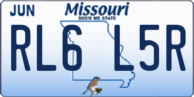MO license plate RL6L5R