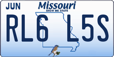 MO license plate RL6L5S