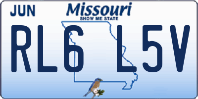MO license plate RL6L5V