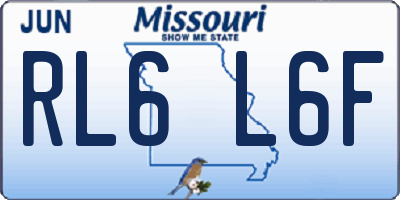 MO license plate RL6L6F