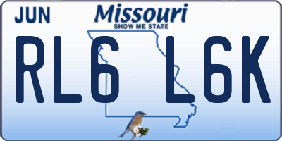 MO license plate RL6L6K