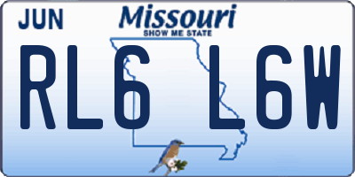 MO license plate RL6L6W