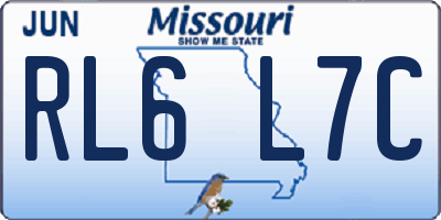 MO license plate RL6L7C