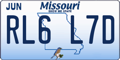 MO license plate RL6L7D