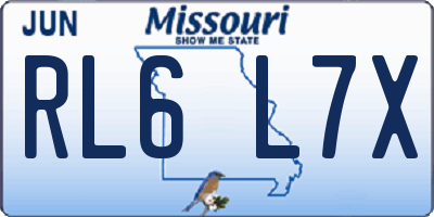 MO license plate RL6L7X