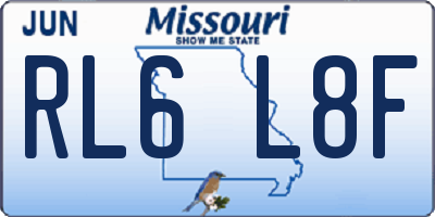 MO license plate RL6L8F